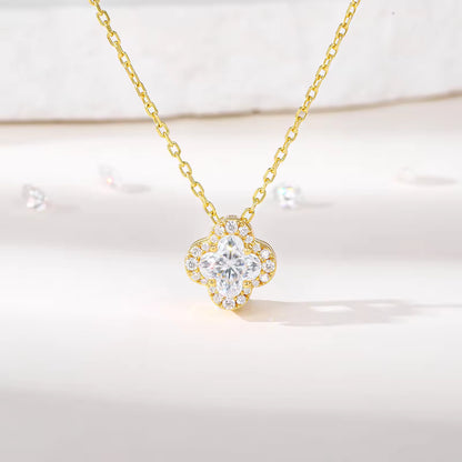 モアサナイト S925 クローバーモチーフ ネックレス ラグジュアリージュエリー