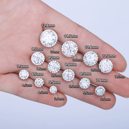 モアサナイト S925 ラウンドピアス ラグジュアリージュエリー