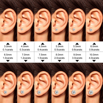 モアサナイト S925 ラウンドピアス ラグジュアリージュエリー