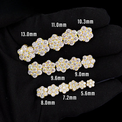 モアサナイト S925 フラワークラスターピアス ラグジュアリージュエリー