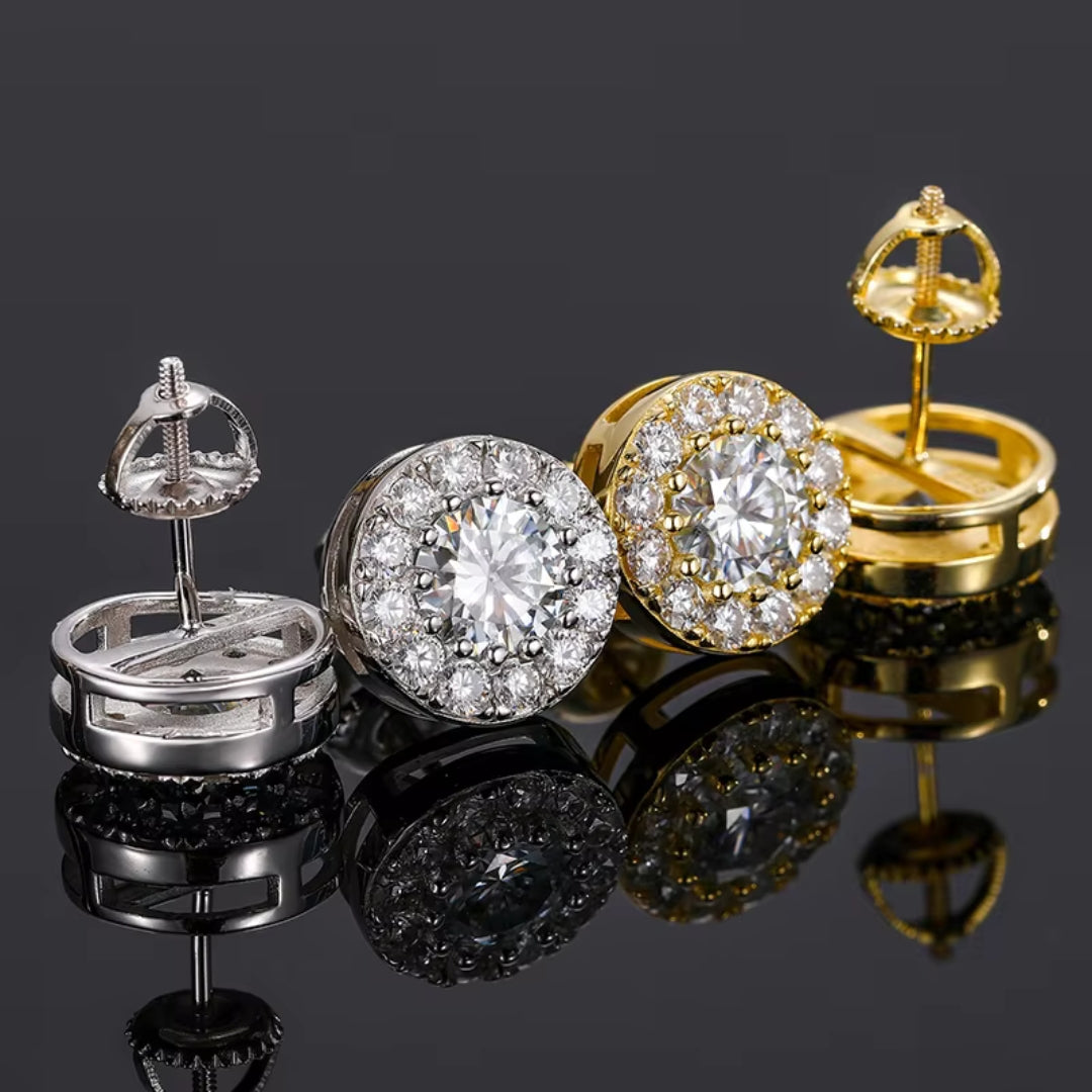 モアサナイト ゴールドピアス S925 シルバー アレルギー対応可能 GRA証明書つき